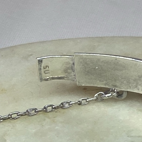 925 STERLING SILVER VINTAGE etched bangle bracelet - Picture 10 of 11